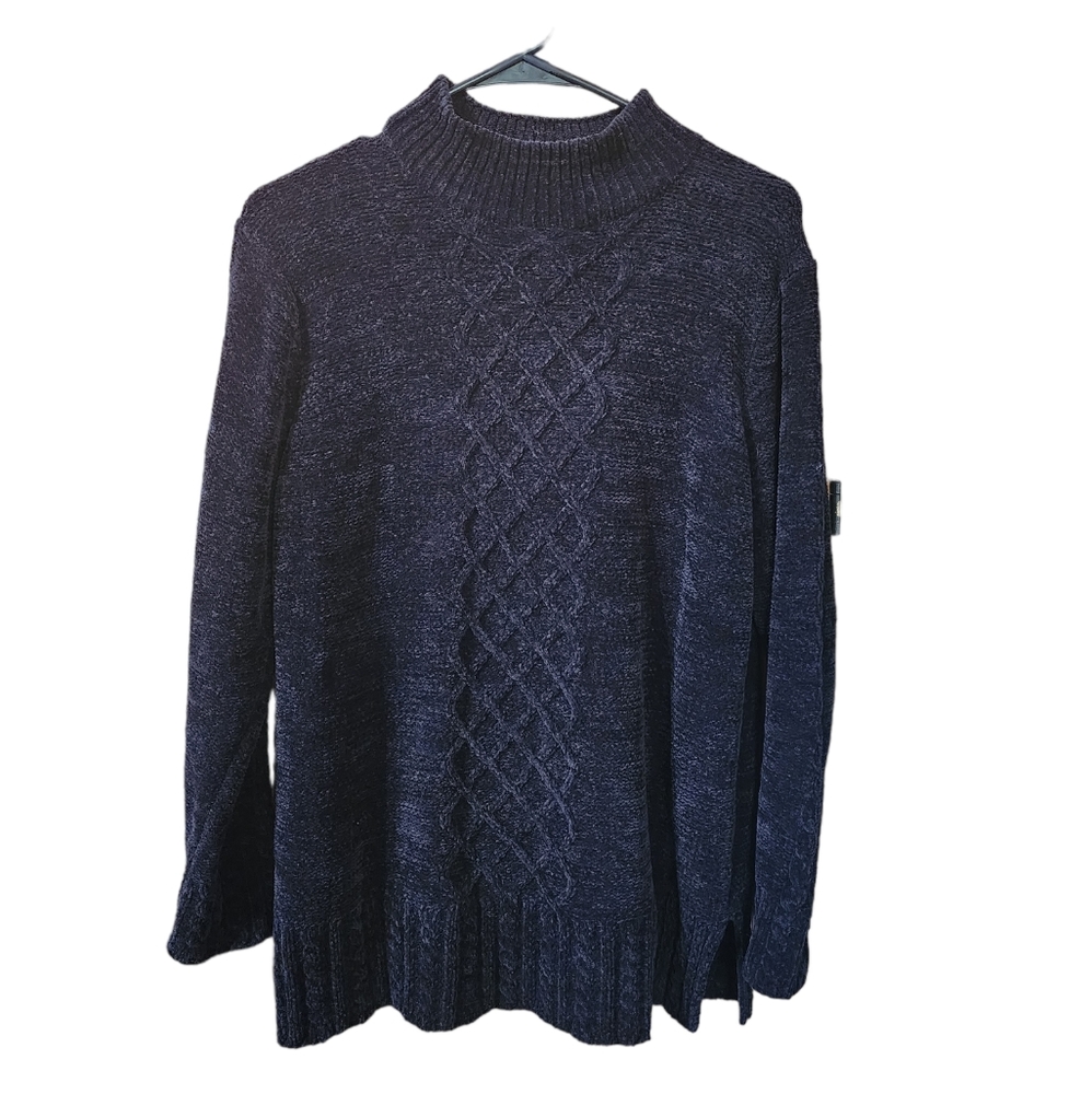 Yarn Works Dark Black Turtle Neck Vintage Sweater Size M